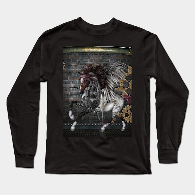 Awesome steampunk horse Long Sleeve T-Shirt by Nicky2342